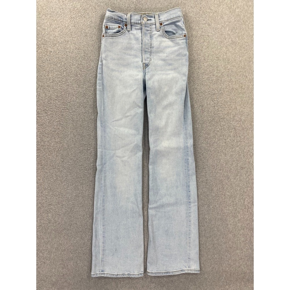 Levis Ribcage Boot Jeans Womens 26 (24x32) Mid Rise Stretch Button Fly Denim